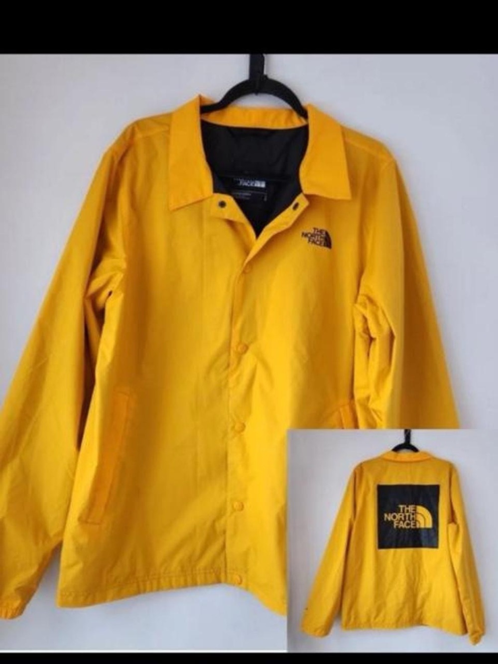 The North Face TNF Classic Wind Breaker Rain Jacket XL Windwall Yellow Fisherman